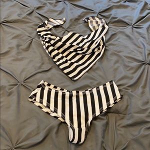Striped festival bottoms with matching bandana